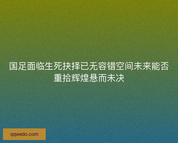 国足面临生死抉择已无容错空间未来能否重拾辉煌悬而未决